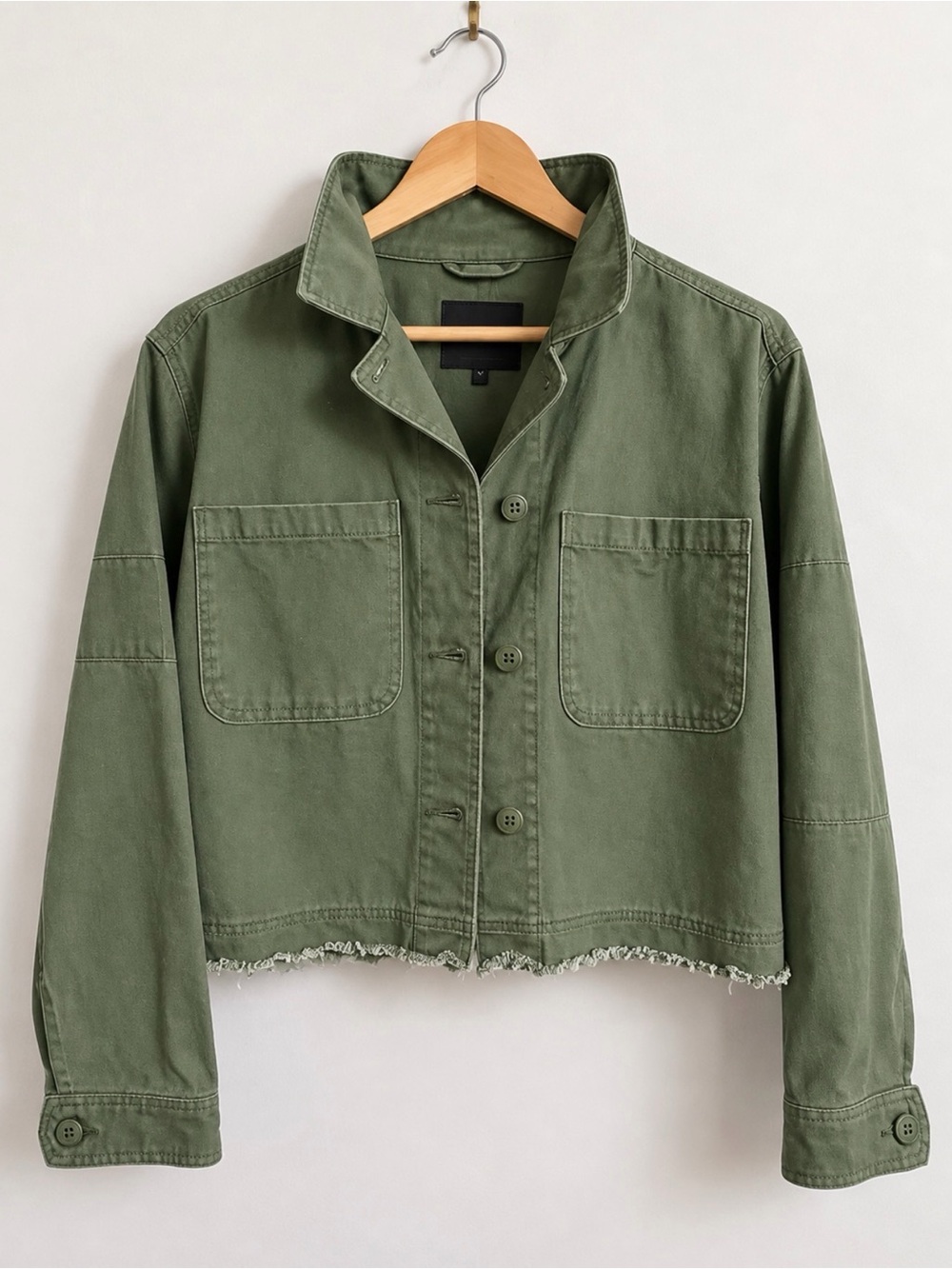 Sanctuary | Large | Olive Green Cropped Utility Jacket